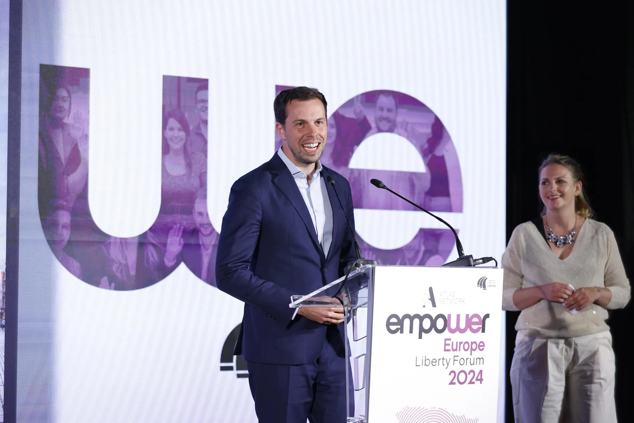 Adam Bartha speaking at the Europe Liberty Forum