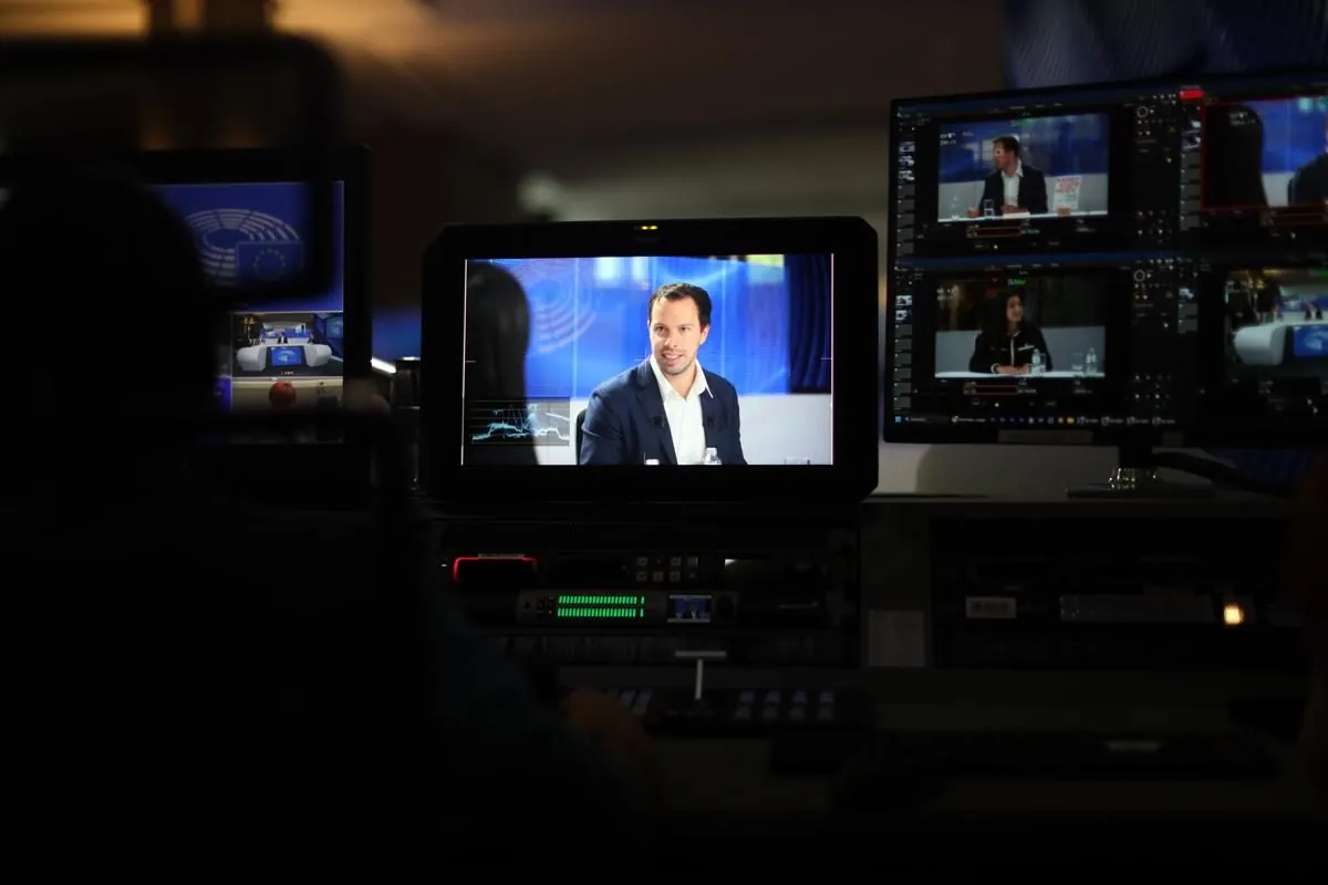 Control room at the European Parliament studio