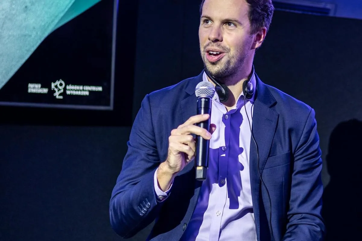 With the microphone at Freedom Games, Lodz
